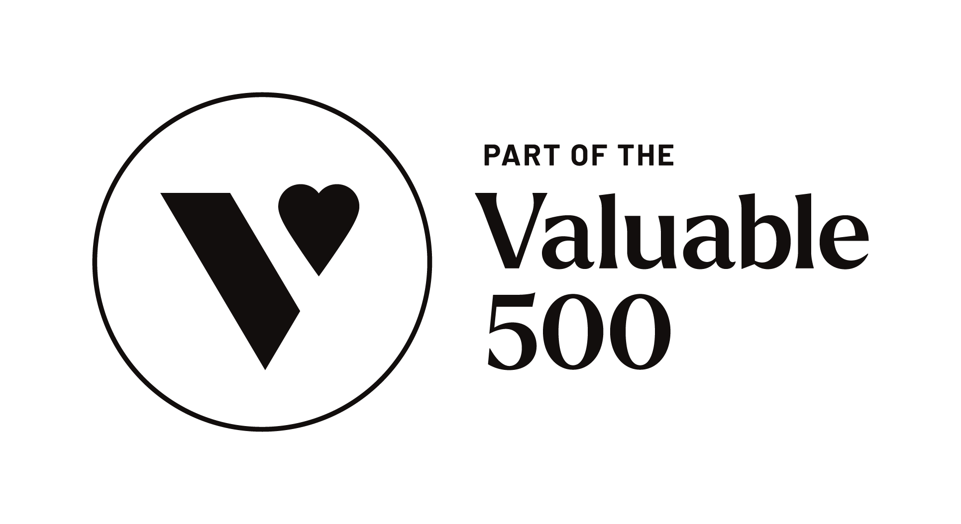 Valuable 500 logo: logo with text - part of the Valuable 500